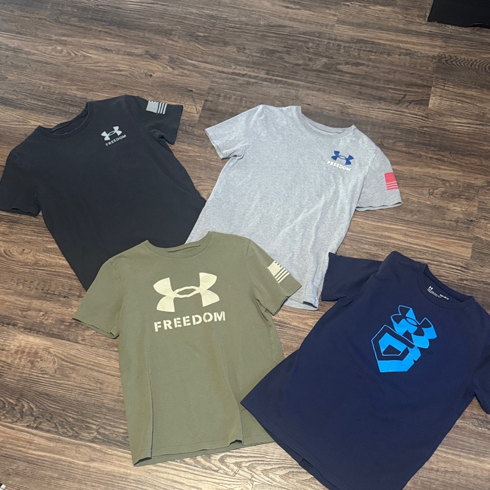 Under Armour Kids' Tees - Black, Gray, Olive, Navy